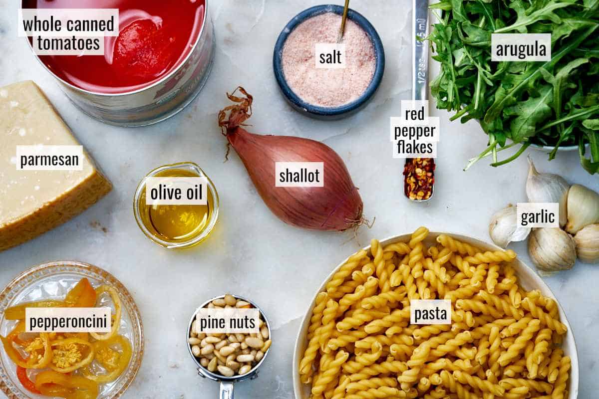 Ingredients for pasta.