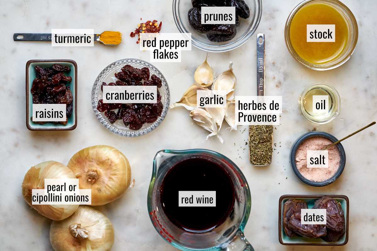 Ingredients for a marinade on a countertop.