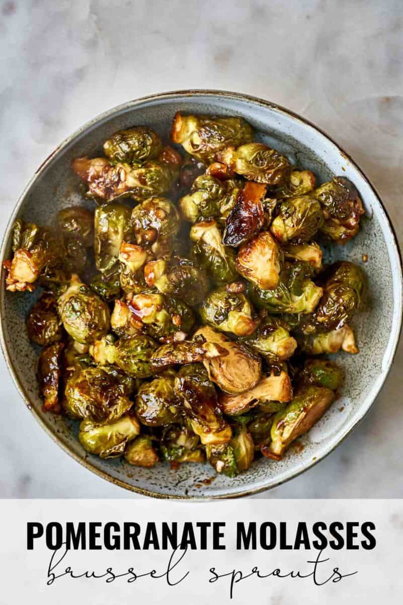 Saucy brussel sprouts in a bowl.