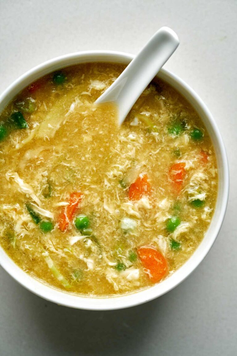 Vegetarian Egg Drop Soup with Veggies