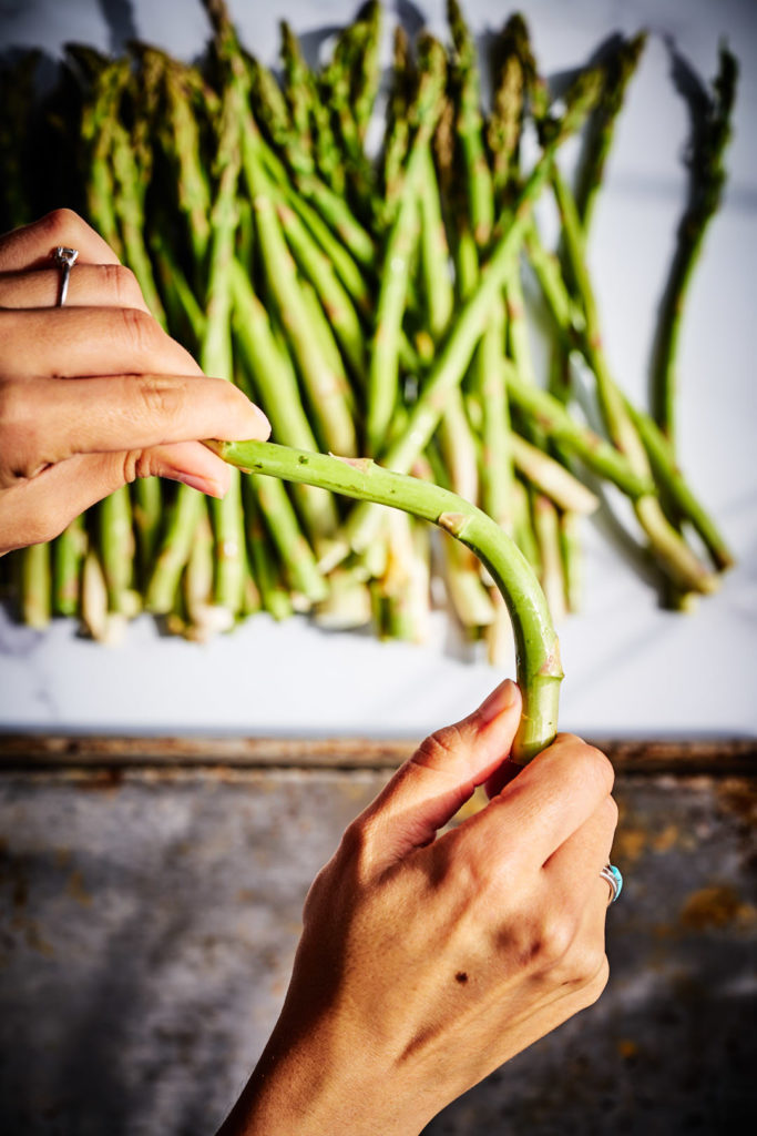 Trimming Asparagus.