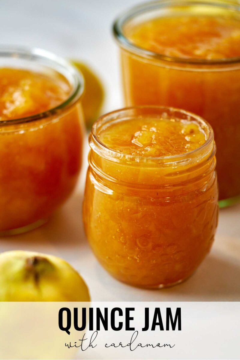 Orange jam in jars.