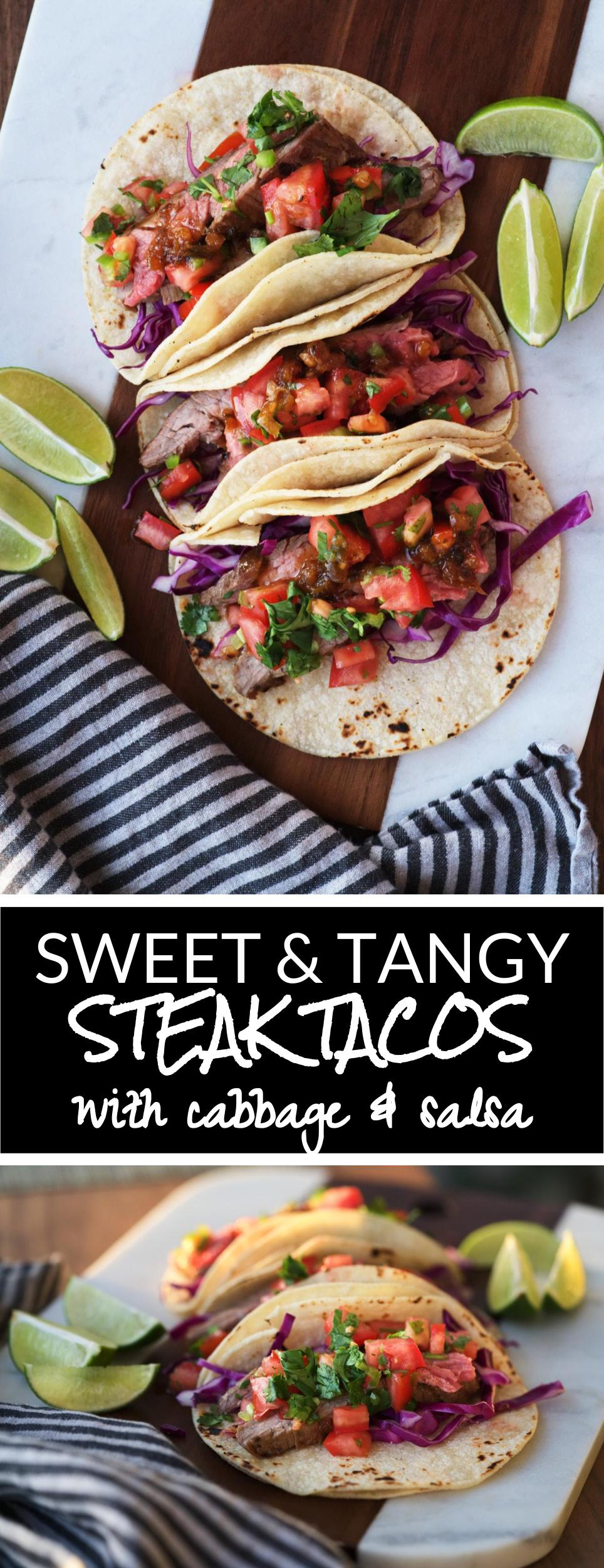 Sweet & Tangy Flank Steak Tacos | Proportional Plate | An addictive flavor combo with just the right kick.
#tacos #steaktacos #tacotuesday
