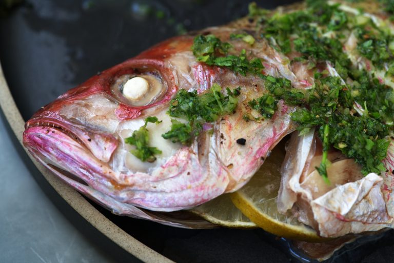 Whole Roasted Snapper with Chimichurri, and Spanish Rice - Proportional ...