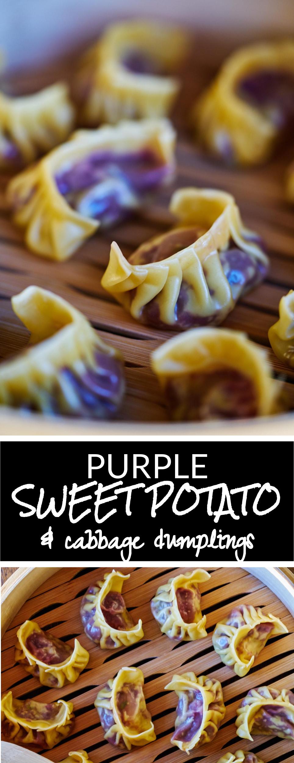 Purple Sweet Potato & Cabbage Dumplings | Proportional Plate #vegan