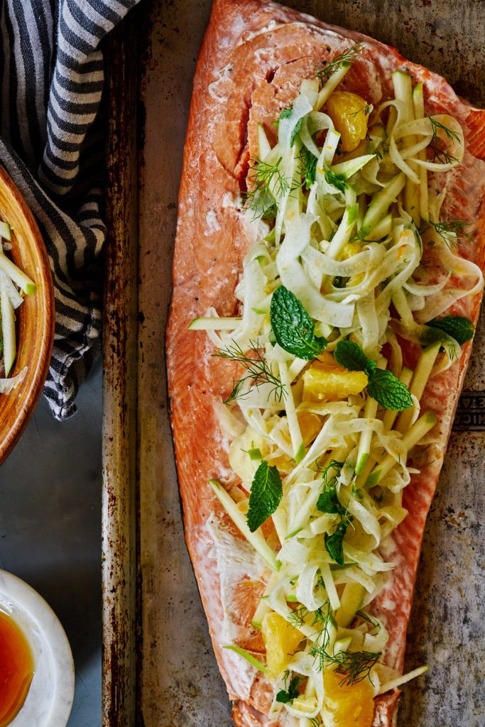 Citrus Salmon with Fennel, Citrus, & Mint Slaw | Proportional Plate