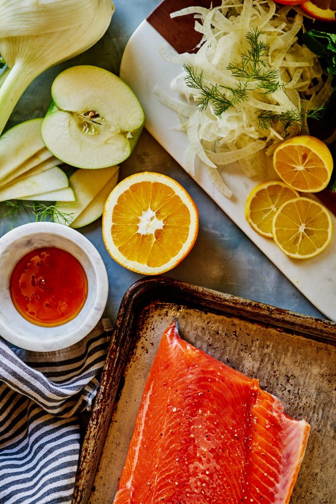 Citrus Salmon with Fennel, Citrus, & Mint Slaw | Proportional Plate