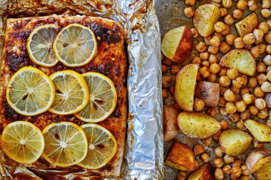 Paprika Fish with Chickpeas & Potatoes | Proportional Plate