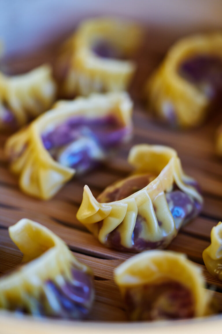 Purple Sweet Potato & Cabbage Dumplings