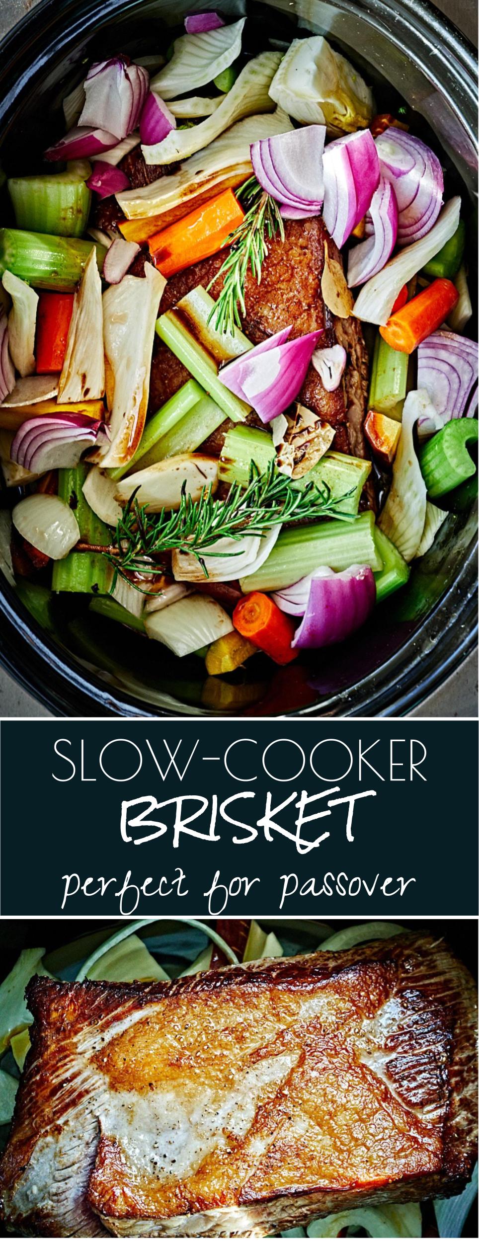 Simple Slow-Cooker Passover Brisket | Proportional Plate | Looking for an incredibly simple slow-cooker passover brisket? Well, here you go! It's simple, delicious, and even better in sandwiches the next day.