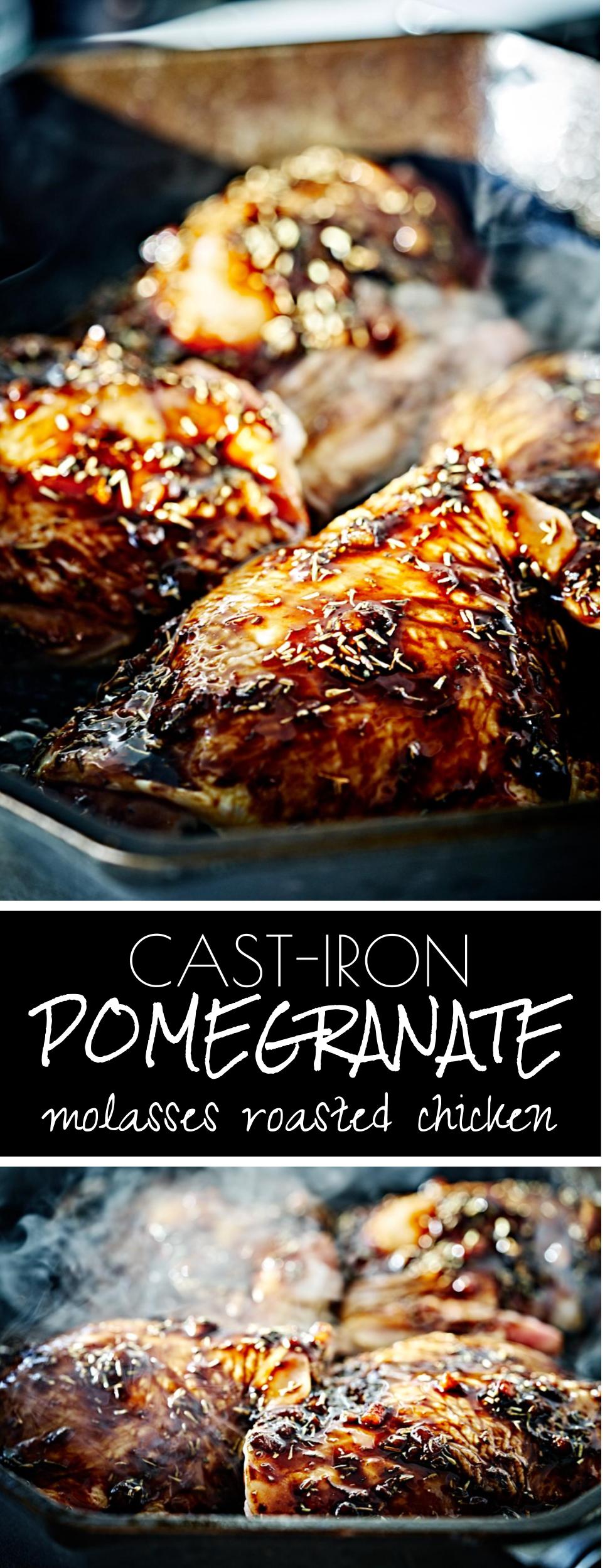 Cast-Iron Pomegranate Molasses Roasted Chicken | Proportional Plate | Why cook chicken in a cast iron?