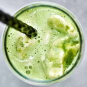 Green ice cream float.