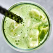 Green ice cream float.