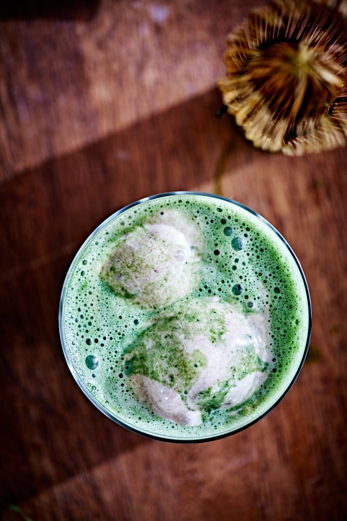 Matcha Affogato with Vanilla Date Ice Cream | Proportional Plate | Use your favorite vanilla ice cream, my vanilla date ice cream, hojicha gelato, or double up with some matcha ice cream!