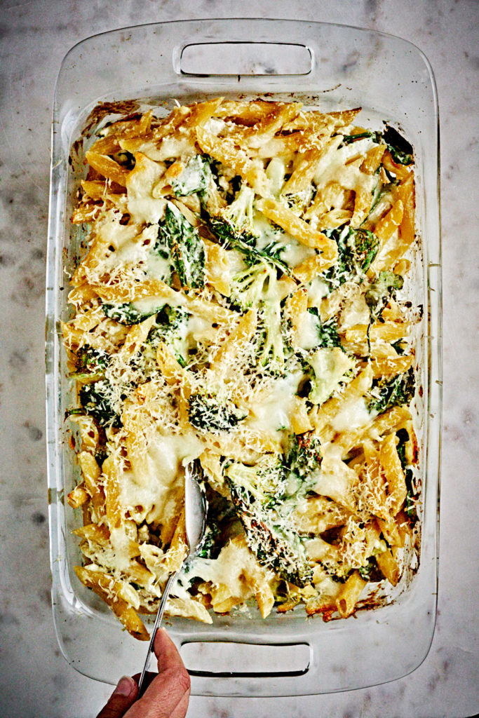 Spicy Tahini Baked Penne with Broccoli & Spinach | Proportional Plate| All with easy clean up! #bakedpasta #pasta 