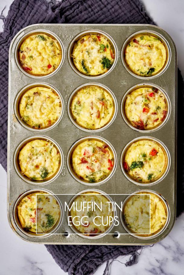 Healthy Muffin Tin Egg Cups - Baked Breakfast Muffin Tin Eggs