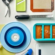 Kitchen tools on a countertop.