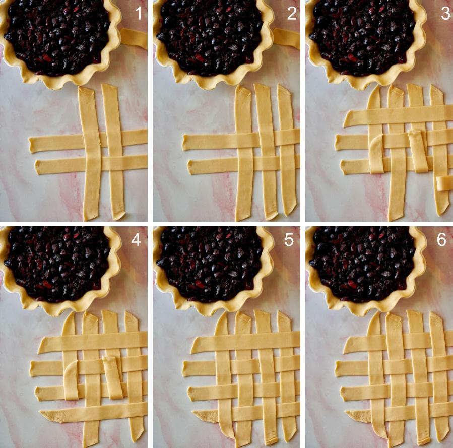 Step by step lattice pie crust.