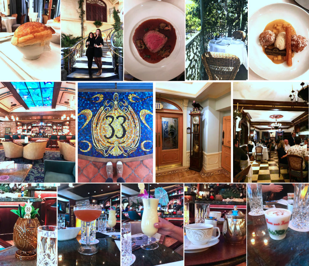 Club 33 photos of food and drinks at Disneyland.