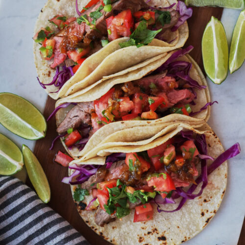 Quick & Easy Steak Taco Recipe - Proportional Plate