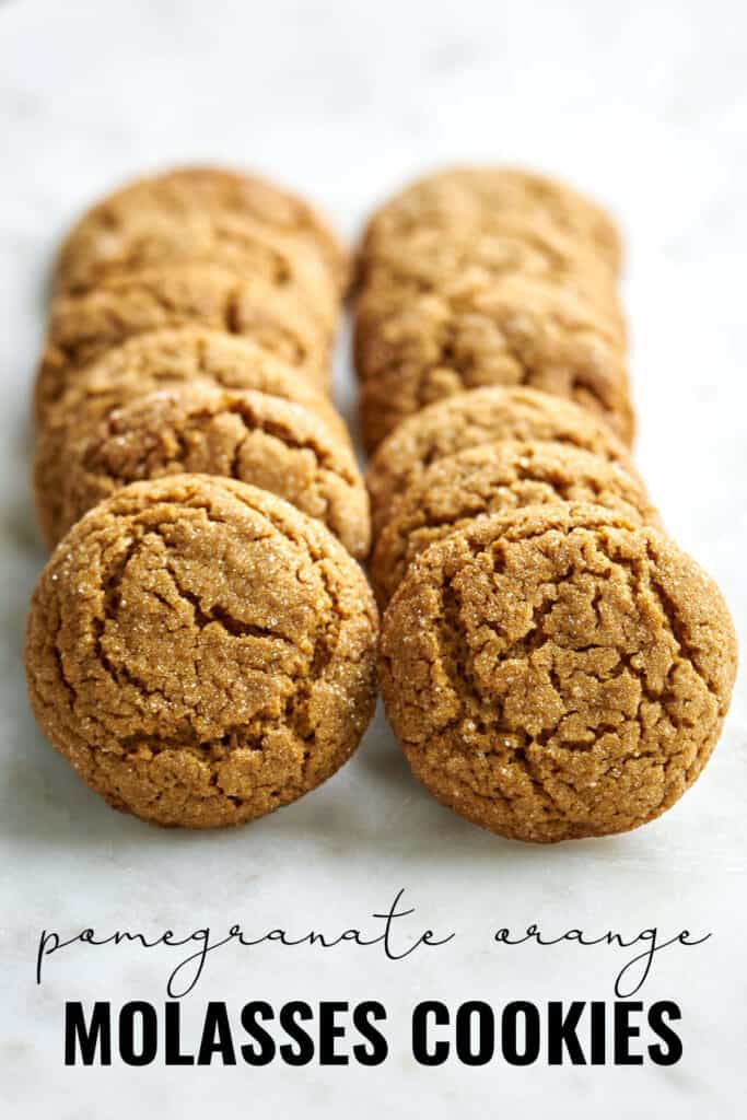 10 cookies lined up on a white countertop in two rows.