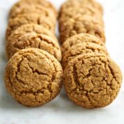 Ten cookies lined up in two rows.