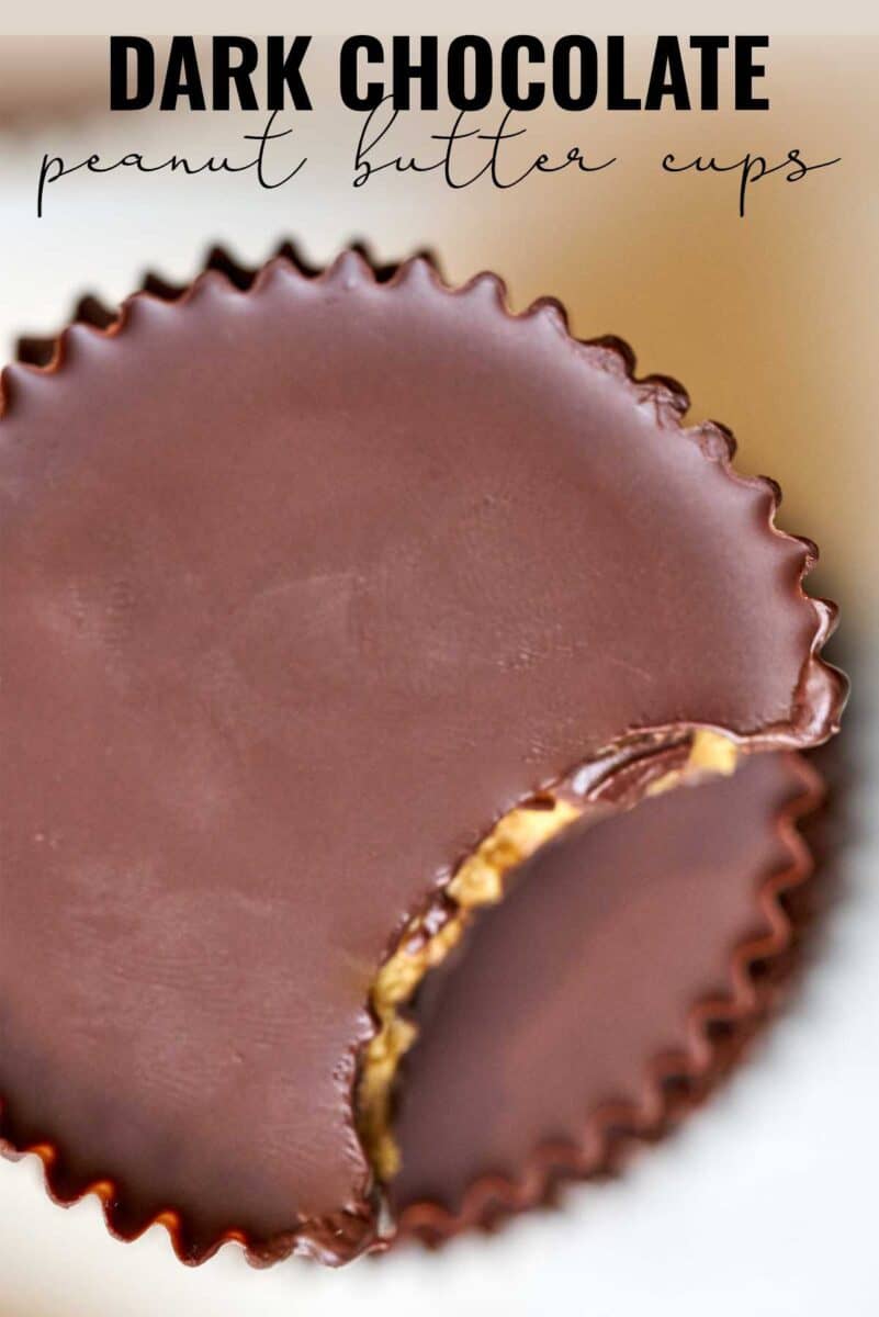 One peanut butter cup with a bite taken out.