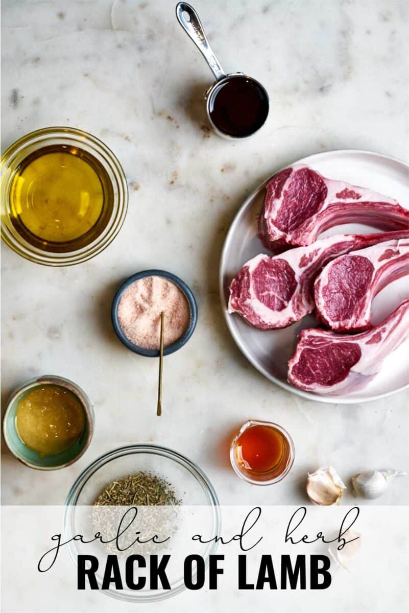 Ingredients to make rack of lamb.