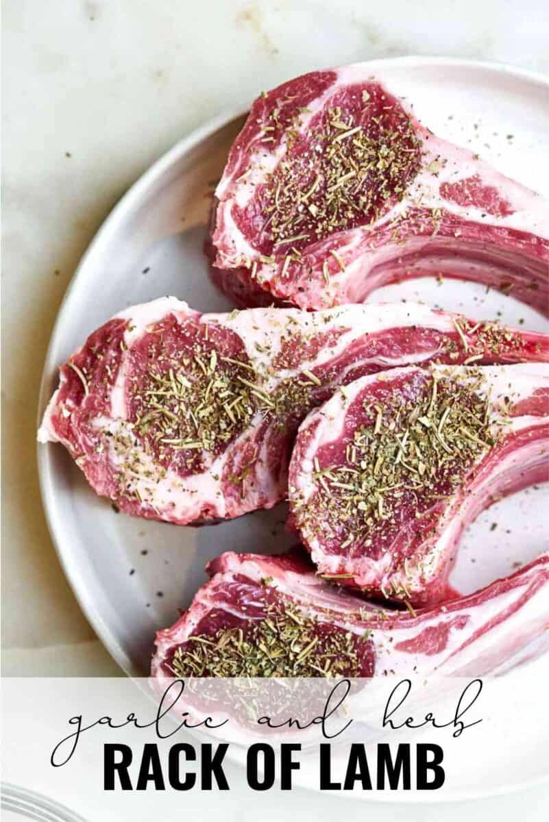 Seasoned rack of lamb.