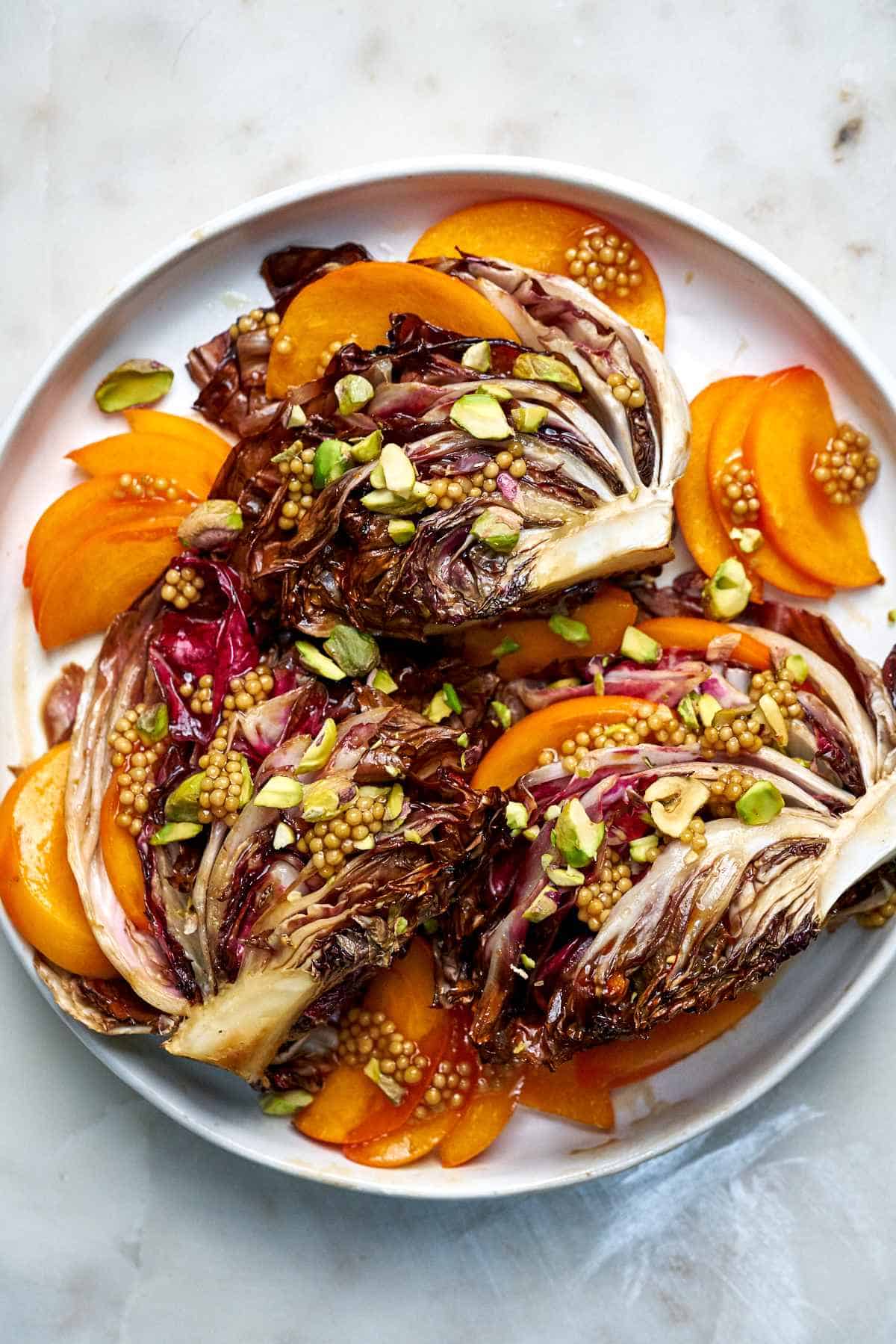 Roasted radicchio with persimmon.