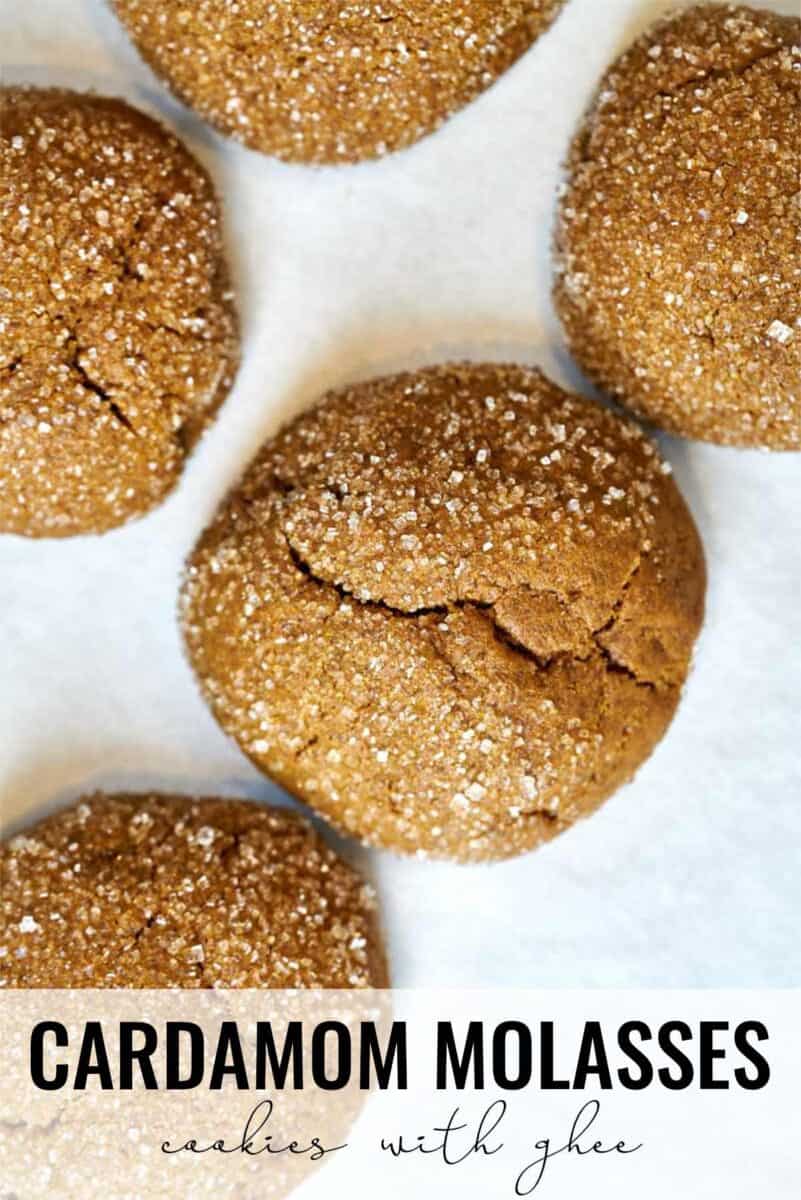 Cookies on parchment paper.