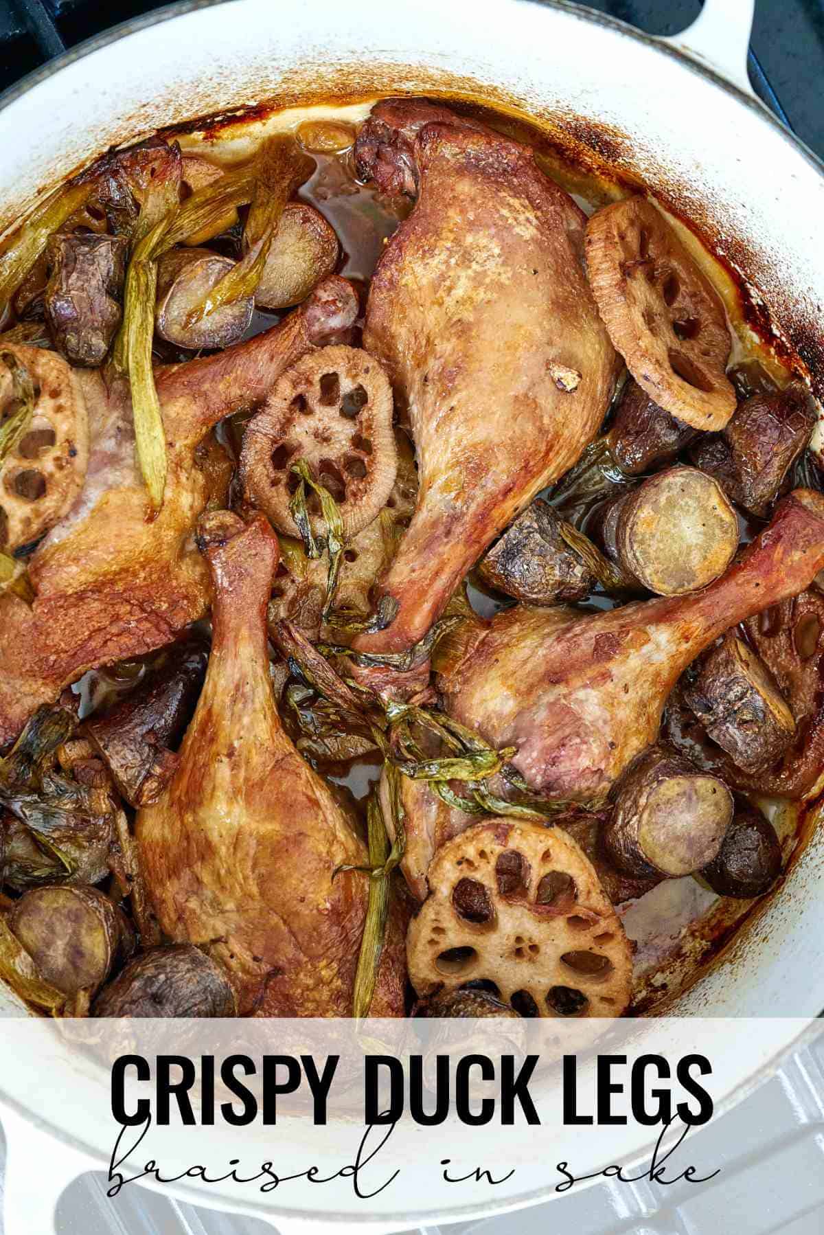 Sake Braised Duck Legs - Crispy Skin Duck Legs | Proportional Plate