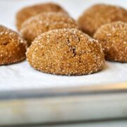 Cookies on a baking sheet.