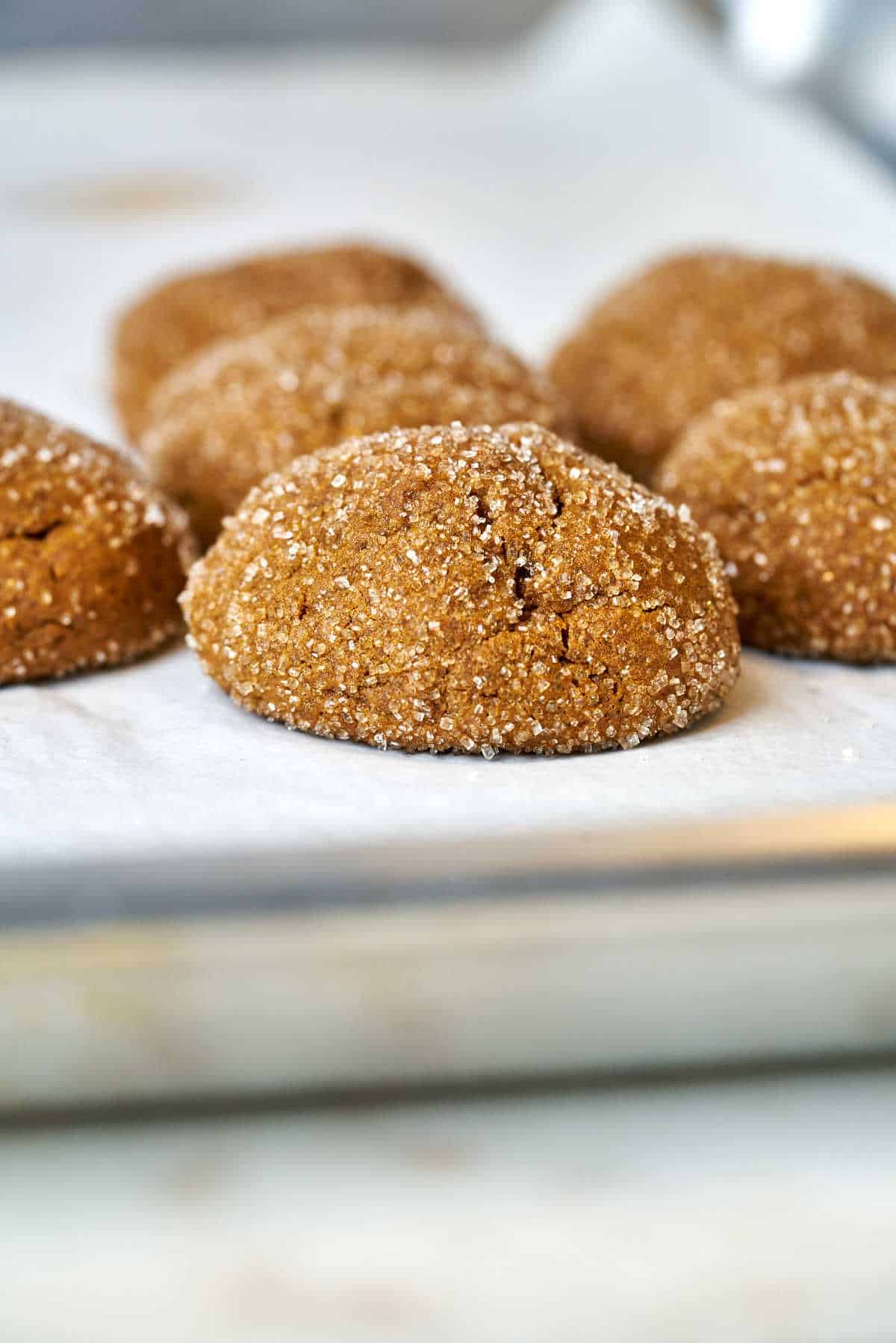 Cookies on a baking sheet.