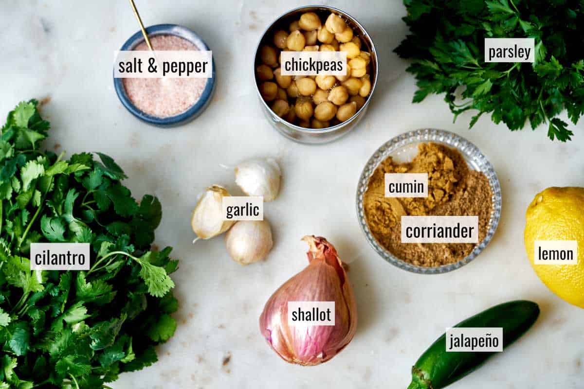 Ingredients for falafel.