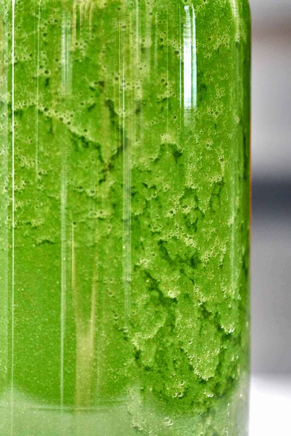 Green juice in a glass.