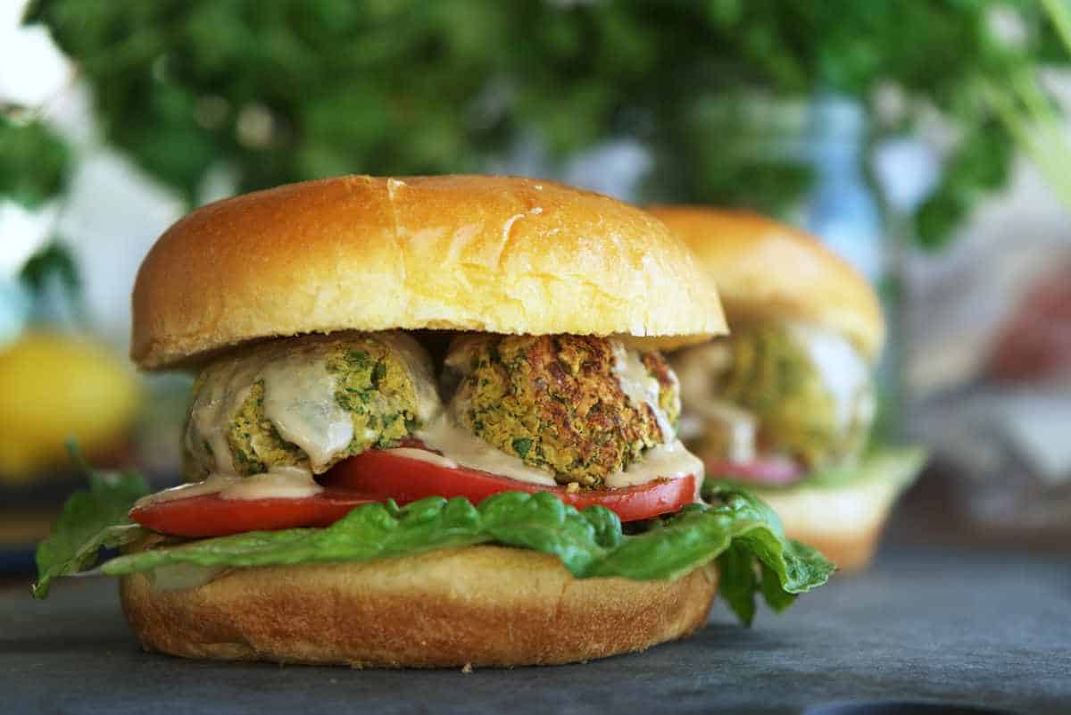 Falafel on a burger.