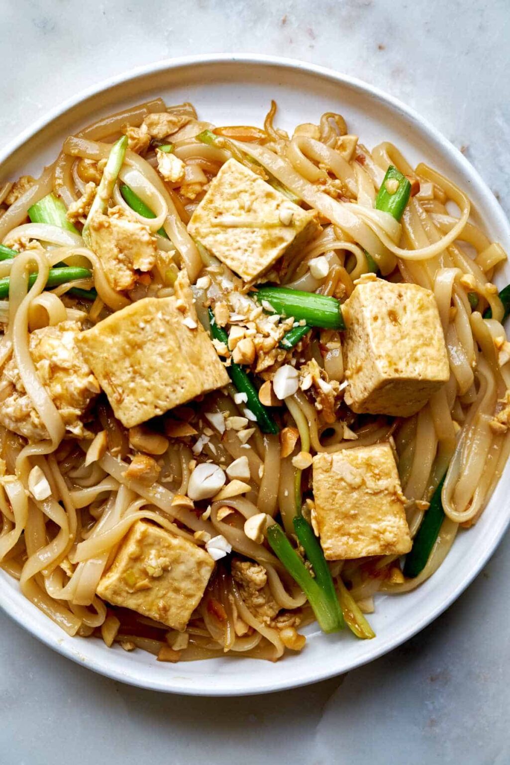 Rice Noodle Stir Fry with Tofu Proportional Plate