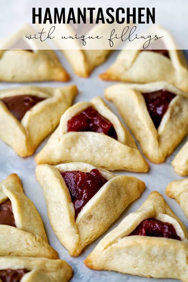 Triangle cookie with fruit filling.