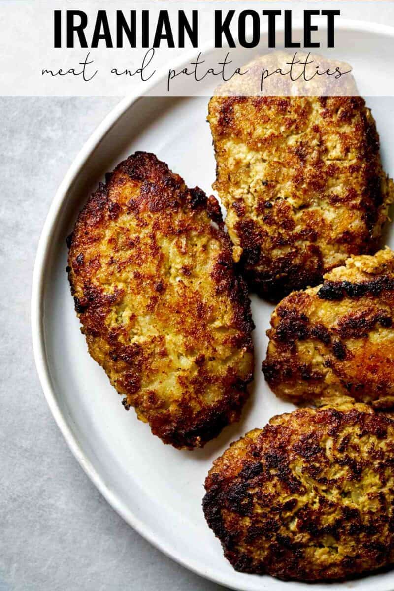 Meat patties on a plate.