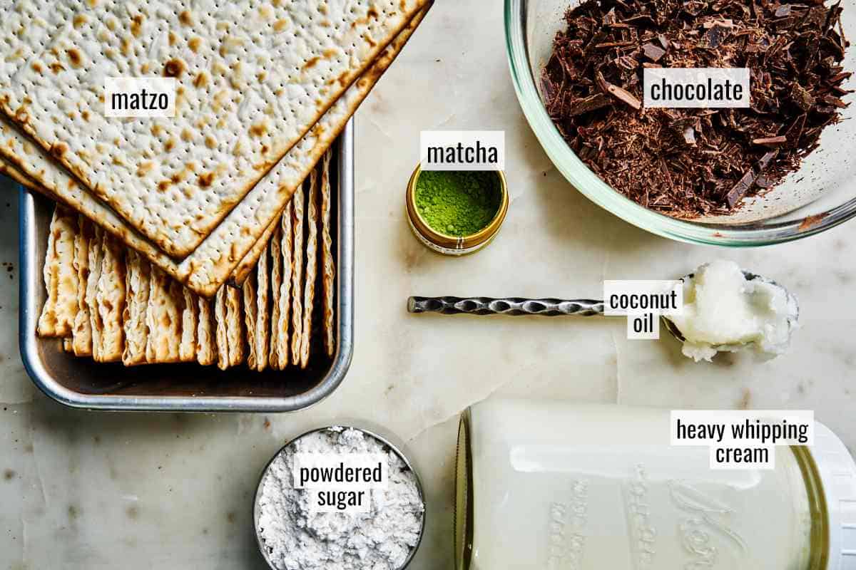 Ingredients for matzo cake.