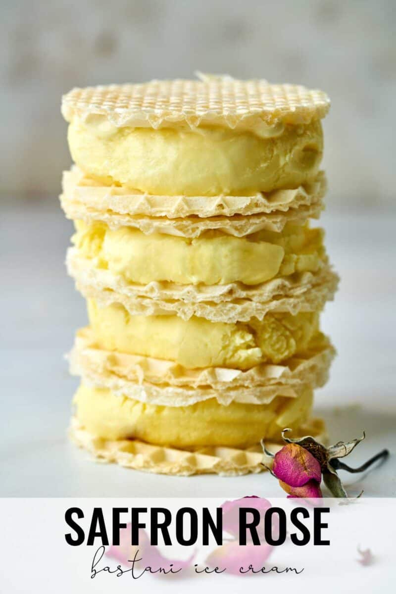 Stack of yellow ice cream sandwiches.