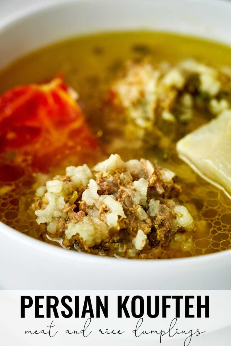 Close up of rice dumpling soup.