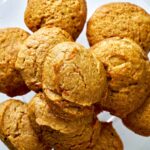 Top view of a pyramid of cookies.