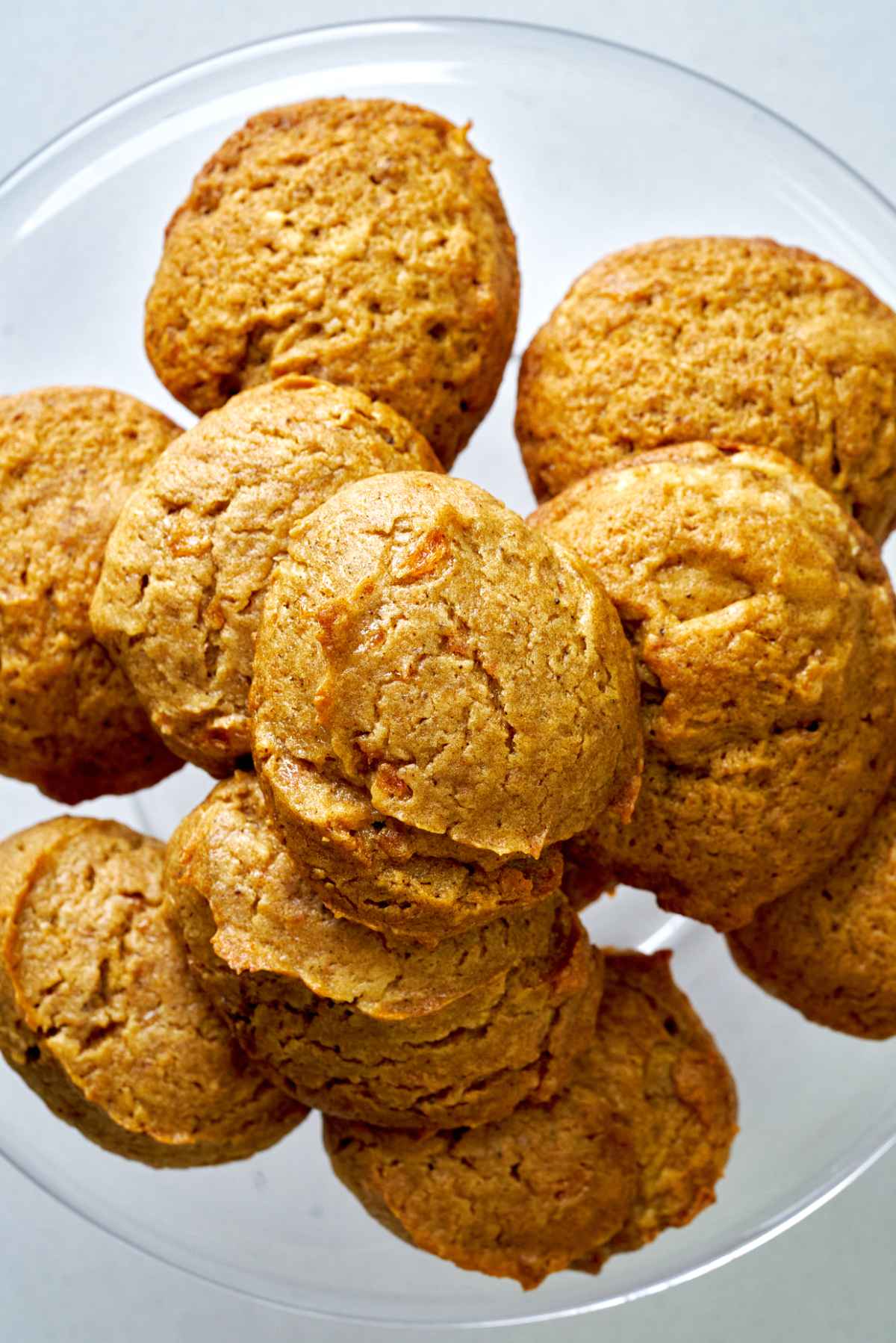 Top view of a pyramid of cookies.