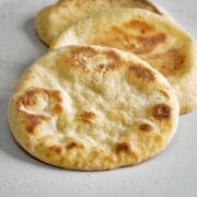 Pita bread on a countertop.