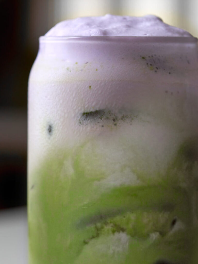 Iced Lavender Cream Oatmilk Matcha Latte (Starbucks Copycat)