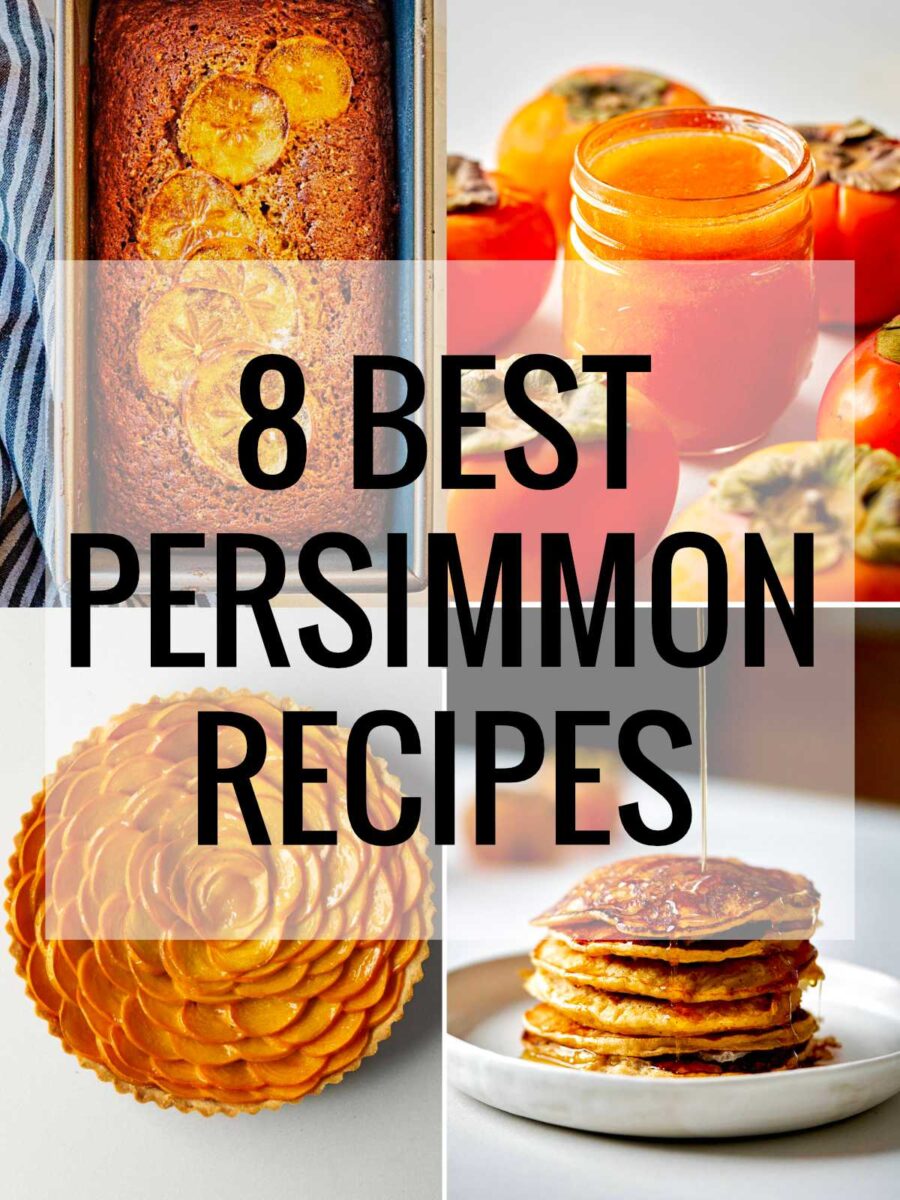 Four persimmon recipes tiled with title text.