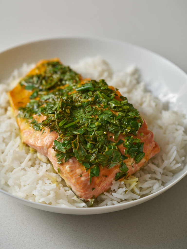 Lemony Saffron Herb Salmon